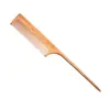 Pente para Modelar Cabelo de Sândalo Verde com Cauda Pontiaguda, Pente de Agulha para Alisar Cabelo, Massagem, Cabo de Bambu, Cuidados com o Cabelo, Gravado, Atacado do Fabricante