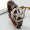Pulseira de Couro Estilo Punk Original, Pulseira de Moda Retrô Tecida à Mão, Pulseira de Moda Estrela de Cinco Pontas em Liga