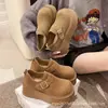Sapatos Birkenstock de sola grossa, tamanho pequeno, com aumento de 7 cm de altura, modelo novo outono 2026, mocassins retrô sem cadarço