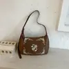 Bolsa de mano retro bordada con flores para mujer, nuevo estilo 2026, uso diario, gran capacidad, bolso de hombro, bolso cruzado