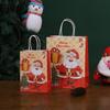 Bolsa de regalo de Navidad, bolsa de papel kraft con diseño de muñeco de nieve y alce, bolsa de regalo de Nochebuena con dibujos animados.