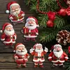 Adornos colgantes decorativos de madera, juego de 12 piezas para árbol de Navidad, adecuados para fiestas, juego de decoración del hogar perfecto, Papá Noel y