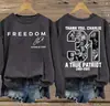 [Talla Europea Talla Europea] Sudadera con cuello redondo y estampado de libertad para mujer