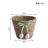 Cesta de mimbre y junco para flores, cubo abrazable para macetas, maceta creativa para decoración del hogar, maceta para plantas de interior, adorno decorativo