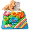 Brinquedo Tapete de Farejar para Animais de Estimação Transfronteiriço para Gatos e Cachorros, Tapete de Treinamento com Esconderijo de Comida Quebra-Cabeça para Animais de Estimação Pequenos, Tapete de Farejar para Animais de Estimação Tigela Alimentadora Lenta