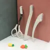 Tijeras para Recortar Cejas con Peine, Rastreador Anti-Rayaduras, Herramienta para Recortar Cejas para Principiantes, Set de Cuchillos para Recortar Cejas en Forma de Media Luna, Recorte Fino de la Forma de la Ceja