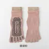 Meias de Yoga Mais Vendidas Costela Dupla Cor Sólida Primavera/Outono Novas Silicone Antiderrapante Cinco Dedos Meias Esportes Internos Meias de Pilates