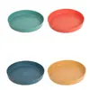 Plato de Frutas de Trigo Organizador Simple de Escritorio Estante Giratorio de Almacenamiento para Condimentos de Cocina Bandeja de Frutas Alto Valor Estético Ins Al por Mayor