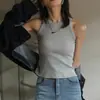 Camisola Grande de Cruzamento Feminina Roupa Íntima Verão Sem Mangas Sexy Roupa Externa Slim Camisola Costas