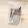 Mini Conjunto de 8 Pincéis de Maquiagem Macios para Maquiagem, Portátil, Iniciante, Blush, Sombra para Olhos