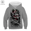Outlet de fábrica una generación de Europa y Estados Unidos Nuevo holgado impresión digital 3D de gato negro moda ropa para niños suéter sudadera con capucha