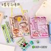 Conjunto de Papelaria Fofo de Desenho Animado Xiaomeng, Material Escolar para Alunos do Ensino Fundamental, Caixa de Presente de Papelaria Portátil, Conjunto de Presente de Papelaria Infantil