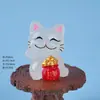 Enfeite de Gato da Sorte Luminoso Tendência em Resina, Decoração Fofa para Mesa de Escritório, Presente para Alívio do Estresse, Estatueta para Casa