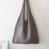 2022 Nova Bolsa Tricotada Coreana Ins Cor Pura Recortada Bolsa de Ombro Bolsa de Mão Grande Capacidade Bolsa Tote Tendência Feminina