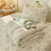 Juego de Edredón de Verano de Cuatro Piezas con Estampado de Dibujos Animados, Edredón Refrescante de Verano, Edredón para Aire Acondicionado, Juego de Cubre Cama, Juego de Ropa de Cama de Tres Piezas para Dormitorio de Estudiantes