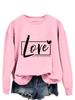 Suéter casual nuevo de primavera y otoño para mujer europeo y americano LOVE ALL DAY temperamento transfronterizo camiseta de manga larga con capucha
