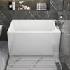 Bañera Pequeña para Apartamento Acrílico Red Social Japonesa Bañera Pequeña con Herrajes Remojo Profundo Sentado Bañera Acrílica