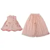 Conjunto de Verano 2026 para Niñas Nuevo Elegante Estilo Chino Hanfu de Verano para Bebés, Conjunto Tradicional Chino de Dos Piezas