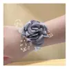 Ramillete de muñeca para novia, damas de honor, grupo nupcial, ramillete de muñeca, ojal, recuerdos de fiesta, flores de muñeca para baile infantil