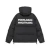Yidao Vintage 2025 Invierno Nuevo Retro Americano con Capucha Estampado Ropa de Trabajo Chaqueta de Plumas para Hombre Suelta Abrigo de Plumas 90