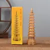 Torre Wenchang Redonda de Madera de Durazno Talla en Madera de Durazno Torre Wenchang de Nueve Pisos Artesanías Mayoreo