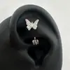 Varilla Curva de 1.2 mm Goteo de Aceite Mariposa Diamante Garra de Dragón Clavo de Torre Clavo de Ceja Pendientes Nicho Joyería de Piercing de Gama Alta Transfronterizo