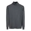 Produto principal do comércio exterior transfronteiriço outono e inverno: novo suéter de tricô canelado espesso para homens, gola alta, simples, blusa base quente para homens