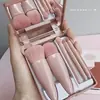 Paquete de Cinco Espejo Caja para Brochas de Maquillaje Nuevo con Espejo Traje de Brochas de Maquillaje Herramientas de Belleza Multifuncionales Portátiles