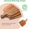 Tabla de Cortar de Madera de Acacia Transfronteriza Tabla de Queso de Madera Maciza Tabla de Frutas para Exteriores Tabla de Madera Portátil para Camping Tabla de Madera para Embutidos
