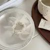 Suave Cuerda para el Cabello Floral de Perlas Estilo Hada, Scrunchie de Tela con Perlas Hecho a Mano de Lujo Ligero, Diadema para Niña Dulce