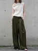 Top de punto de lino estilo Old Money, Chaleco asimétrico sin hombros para mujer, Blusa de algodón y lino de verano sin mangas con hombro retorcido