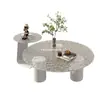 Mesa de centro redonda de mármore para sala de estar em casa, apartamento pequeno, casa alugada, mesa de centro moderna minimalista criativa da moda de luxo leve