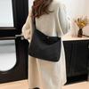 2024 Color Sólido Gran Capacidad Viajero Casual Moda Bolso Tote de Hombro para Mujer Otoño e Invierno Nuevo Ante Escarchado
