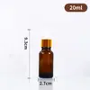 Botellas dispensadoras de esencia cosmética líquida portátiles al por mayor del fabricante, Botellas vacías, Botellas gotero de vidrio ámbar transparente para aceites esenciales