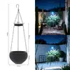 Luminária de vaso de jardim movida a energia solar que acende automaticamente à noite, à prova de chuva, para decoração de jardim de vila, decoração de gramado, luz pendente