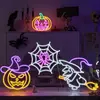 Luzes de neon LED de Halloween, iluminação de atmosfera para cenas de bar, decorações em formato de abóbora, luzes decorativas criativas com tema de fantasma