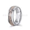 Anel de Aço Tungstênio Natural 8mm Estiloso Característico Transfronteiriço Incrustado com Chifres Presentes de Casamento para Casal Masculino Atacado