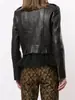 Jaqueta de Couro Genuíno Hn6136 com um Visual Sofisticado e Profissional, Feita de Couro de Ovelha de Couro Integral Curtido Vegetal, Temporada de Primavera, Estilo Curto com Gola Lapela, Jaqueta Biker Simples para Mulheres