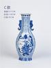 Jarrón de porcelana azul y blanca de gran tamaño, Jingdezhen, con diseño antiguo de flores y pájaros, estilo chino, ideal para decorar casas de té, estudios y estancias familiares.