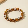 Joyería Europea y Americana Pulsera de Ojo del Diablo Bohemia con Cuentas Moda Ojo Personalizado Pulsera Elástica Venta al por Mayor