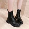 Botas para Mujer Estilo Británico Talla Grande Suela Gruesa 2025 Nuevo Otoño Botines Delgados Botas Individuales Exportación Transfronteriza