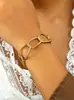Pulsera Elegante y de Alta Gama Transfronteriza de Cadena Hueca Metal Simple Pulsera Abierta Estilo Frío Pulsera Abierta Pulsera para Mujer