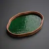 Bandeja de Té de Cristal para Uso Doméstico, Pequeña Bandeja para Preparar Té para Sala de Estar u Oficina, Bandeja para Servir Té, Bandeja de Té para Juego de Té Kung Fu