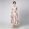 Vestido de Noche Transfronterizo Europeo y Americano con Estampado Floral y Dobladillo Amplio, Ropa de Alta Gama para Madres, Vestido para Banquetes de Boda, Adecuado para el Uso Diario y Fiestas