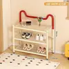 Instale um porta-sapatos dobrável fofo, armário de armazenamento de vários andares para hall de entrada, armário de hall de entrada, sapateira economizadora de espaço e prateleira de armazenamento
