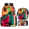Cabelo verde estranho Grinch transfronteiriço nova mochila dos desenhos animados bolsa de ombro bolsa de três peças bolsa caneta uma geração de cabelo