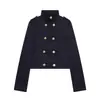 Aliexpress Venta Caliente Comercio Exterior Transfronterizo Mayorista Nueva Moda Femenina Europea y Americana Holgado Dorado Doble Botonadura Abrigo