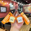 Llavero de Pan Tostado con Emoji de Colores Llavero de Goma Suave de PVC 3D Accesorio Creativo para Regalo Colgante de Bolsa