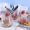 Molde de Resina de Cristal DIY Amapola Redondo Cuadrado Hexagonal Portalápices Maceta para Suculentas Molde de Silicona