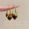 Moda! Brincos de Franja Tartaruga Escura para Mulheres 2025 Outono e Inverno Novos Brincos de Argola de Design de Alta Qualidade